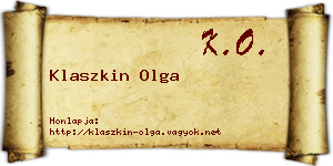 Klaszkin Olga névjegykártya